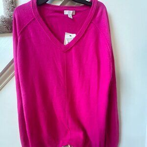 The 14th & Union Pink V-Neck Sweater XS Runs BIg